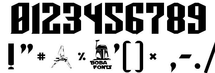 TIE-Wing Font OTHER CHARS