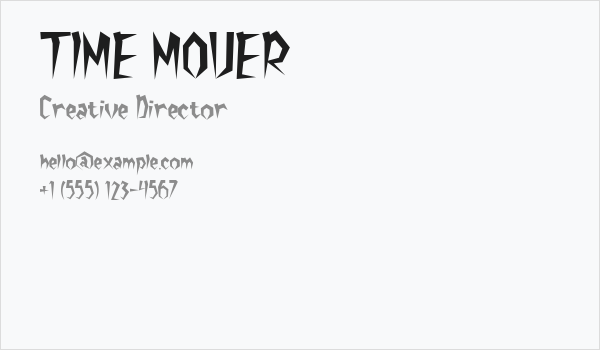 TIME MOVER Business Card