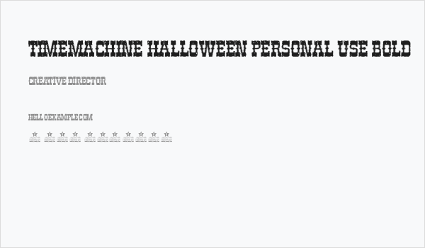TIMEMACHINE HALLOWEEN PERSONAL USE Bold Business Card