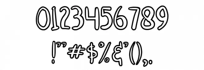 TINNY HURRY OUTLINE Font OTHER CHARS