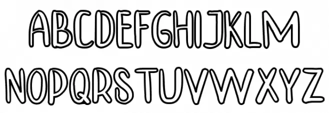TINNY HURRY OUTLINE Schriftart Groß
