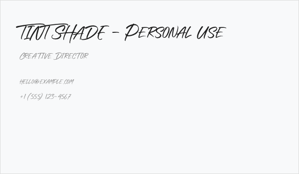 TINT SHADE - Personal Use Business Card