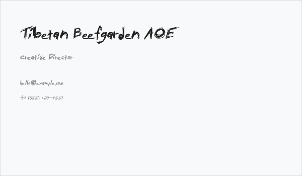 Tibetan Beefgarden AOE Business Card