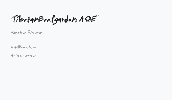 TibetanBeefgarden AOE Business Card