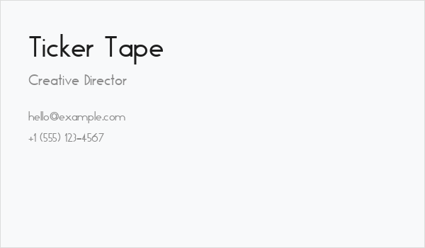 Ticker Tape Business Card