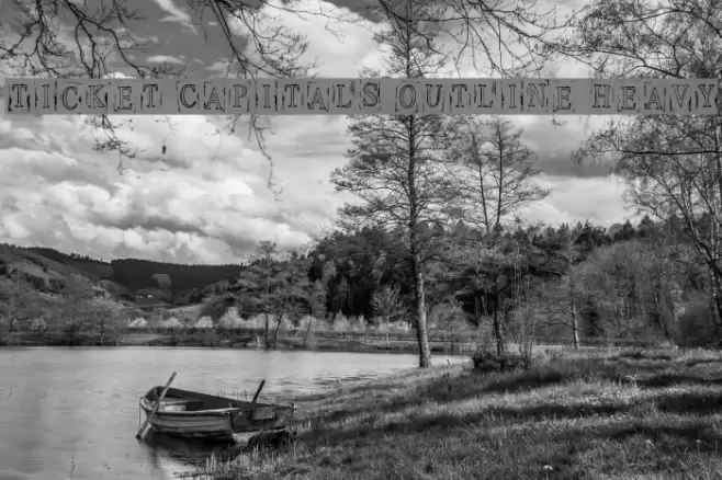 Ticket Capitals Outline Heavy Font examples