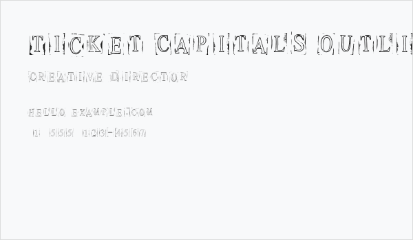 Ticket Capitals Outline Heavy Business Card