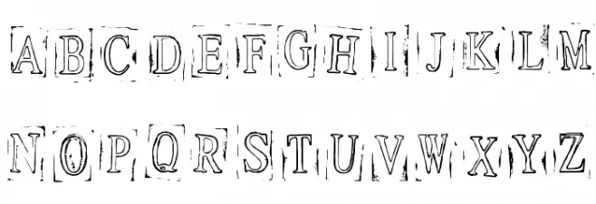 Ticket Capitals Outline Heavy Schriftart Kleinbuchstaben