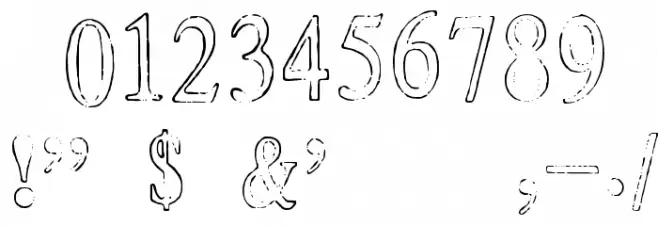 Ticket Capitals Outline Light Font OTHER CHARS