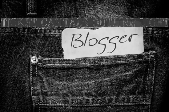 Ticket Capitals Outline Light Font examples