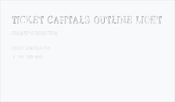 Ticket Capitals Outline Light Business Card