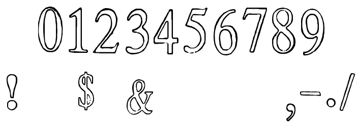Ticket Capitals Outline Medium Font OTHER CHARS