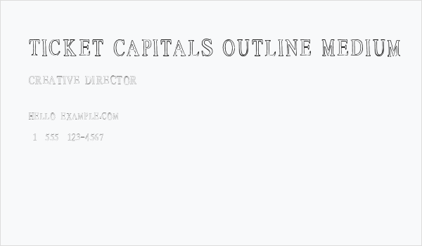 Ticket Capitals Outline Medium Business Card