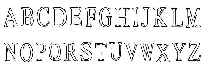 Ticket Capitals Outline Medium Font LOWERCASE