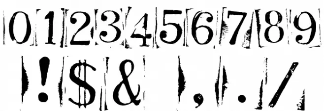 Ticket CapitalsImpressed Font OTHER CHARS