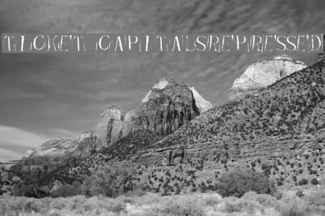 Ticket CapitalsRepressed Schriftart examples