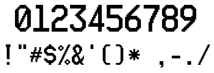 Ticketing Font OTHER CHARS