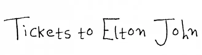 Tickets to Elton John  Frei Schriftart Herunterladen