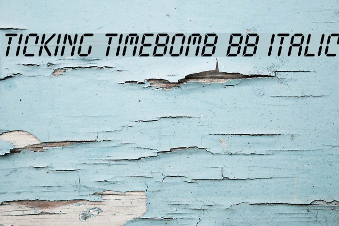 Ticking Timebomb BB Italic Font examples