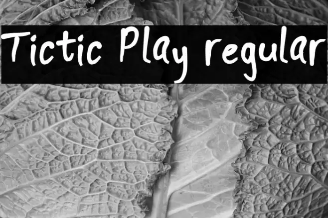 Tictic Play regular फ़ॉन्ट examples