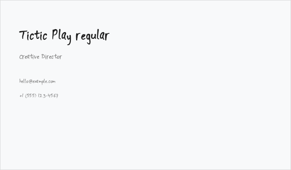 Tictic Play regular Business Card