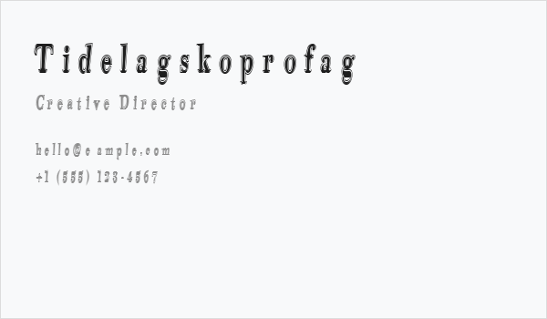 Tidelagskoprofag Business Card