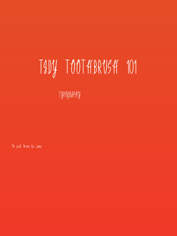 Tidy Toothbrush 101 Poster