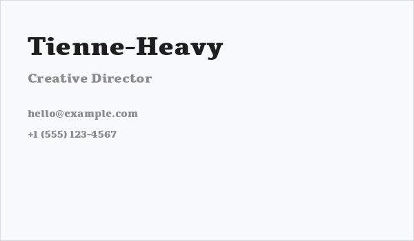 Tienne-Heavy Business Card