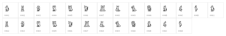 Tierfarm Regular Character Map