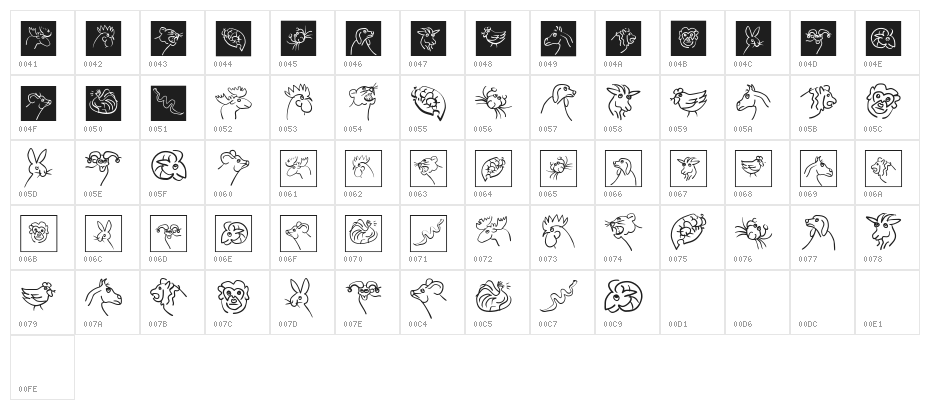 Tierisch Character Map