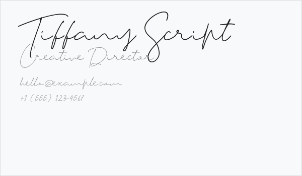 Tiffany Script Business Card