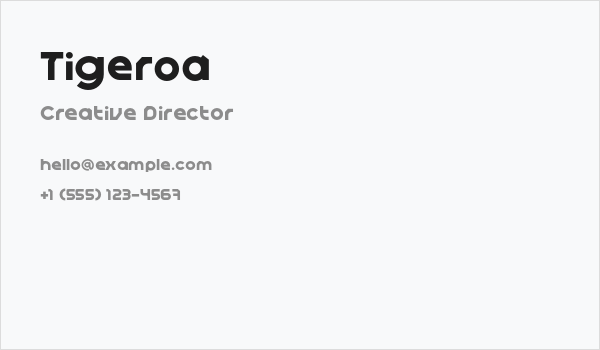 Tigeroa Business Card