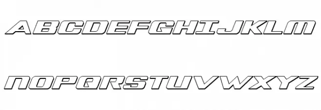 Tigershark 3D Italic Font Litere mari