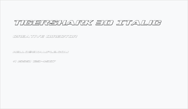 Tigershark 3D Italic Business Card