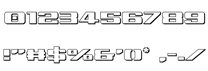 Tigershark 3D Regular Font OTHER CHARS