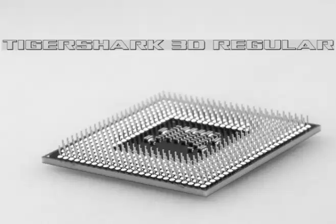 Tigershark 3D Regular Schriftart examples