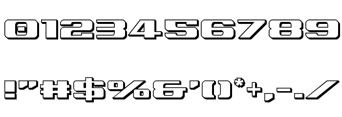 Tigershark 3D Font OTHER CHARS