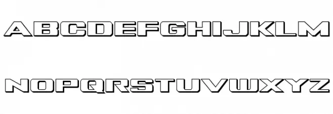 Tigershark 3D Font LOWERCASE