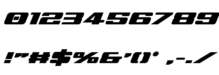 Tigershark Bold Italic Font OTHER CHARS
