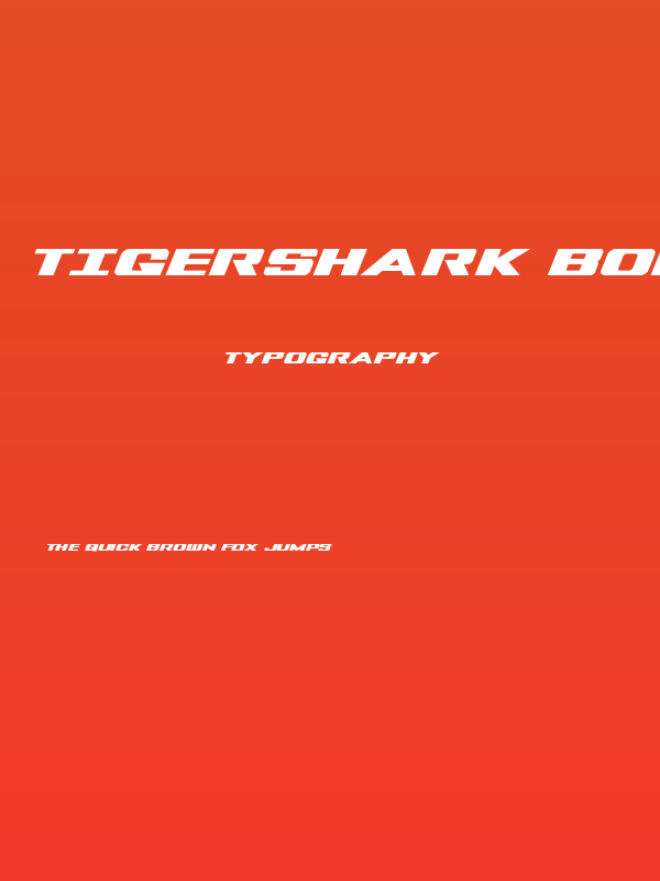Tigershark Bold Italic Poster