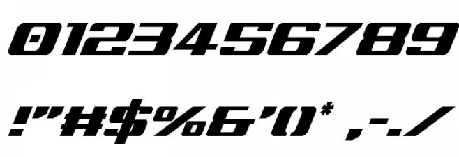 Tigershark Condensed Italic Font OTHER CHARS