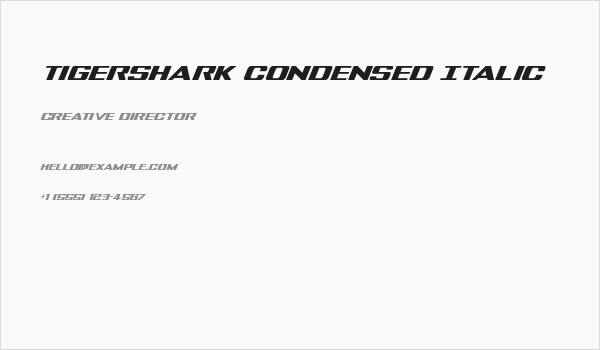 Tigershark Condensed Italic Business Card