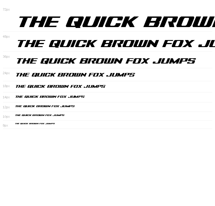 Tigershark Condensed Italic Waterfall