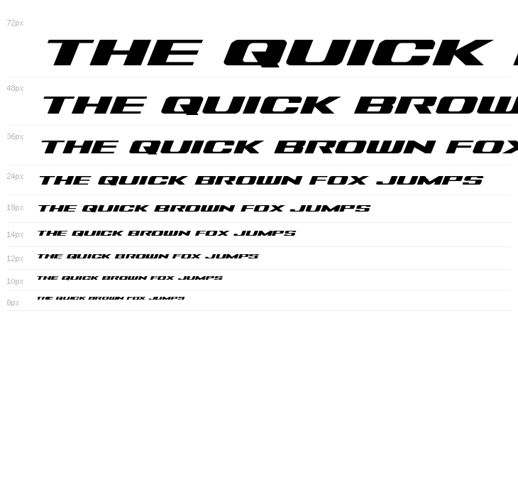 Tigershark Expanded Italic Waterfall