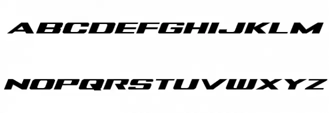 Tigershark Expanded Italic Schriftart Kleinbuchstaben