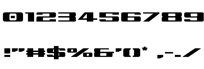 Tigershark Expanded Font OTHER CHARS