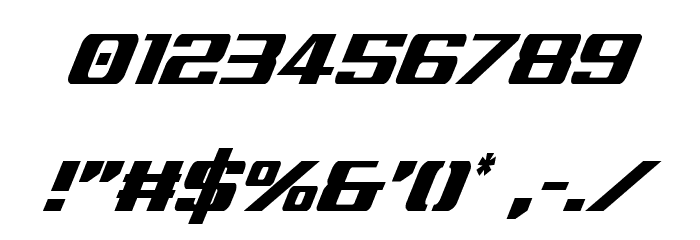 Tigershark Extra-Condensed Italic Font OTHER CHARS