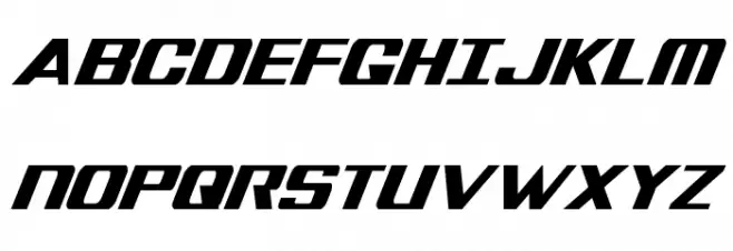 Tigershark Extra-Condensed Italic Polices MAJUSCULES