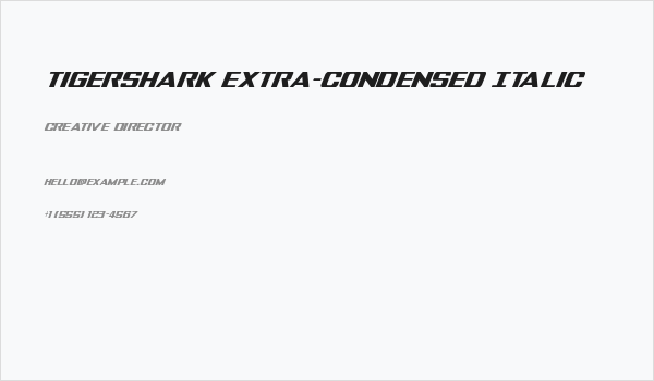 Tigershark Extra-Condensed Italic Business Card