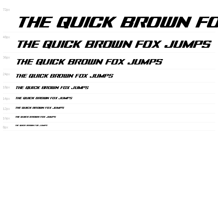 Tigershark Extra-Condensed Italic Waterfall